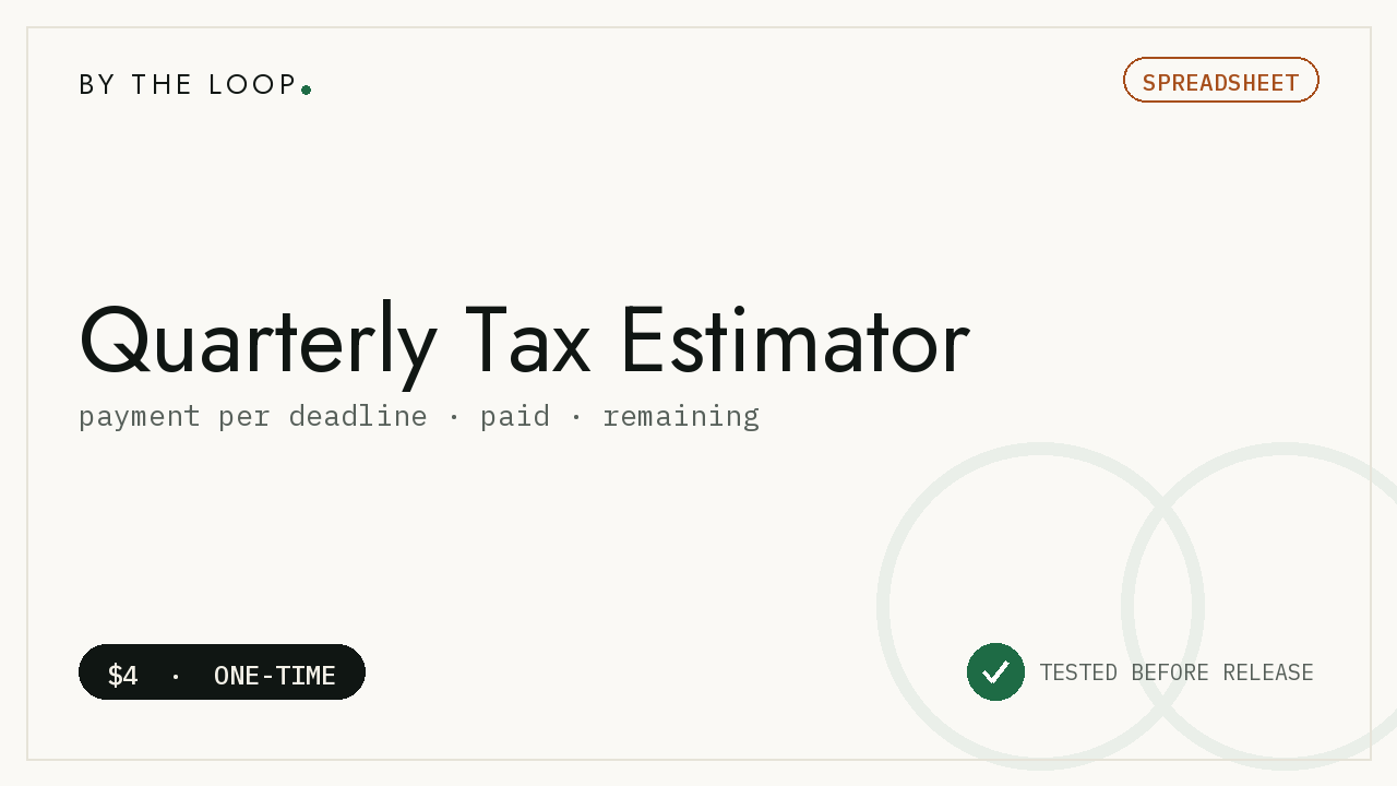 Freelance Quarterly Tax Estimator cover
